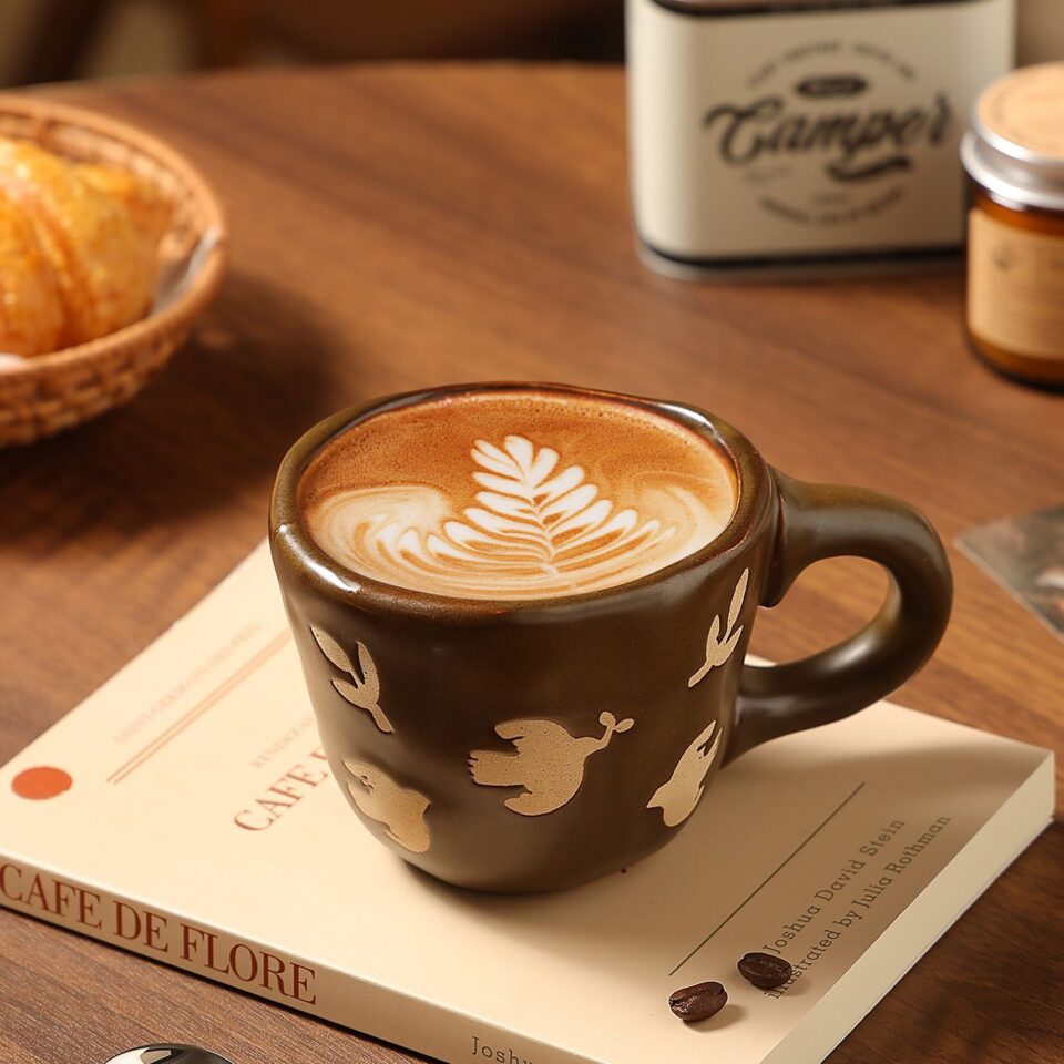 Vintage milk coffee ceramic crockery mugs for daily use