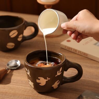Vintage milk coffee ceramic crockery mugs for daily use