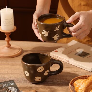 Vintage milk coffee ceramic crockery mugs for daily use