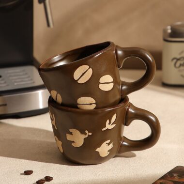 Vintage milk coffee ceramic crockery mugs for daily use