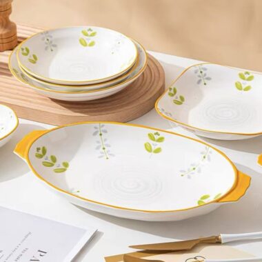 Vintage printed underglaze ceramic crockery dinner sets