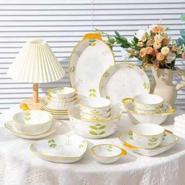 Vintage printed underglaze ceramic crockery dinner sets
