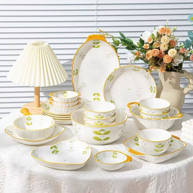 Vintage printed underglaze ceramic crockery dinner sets