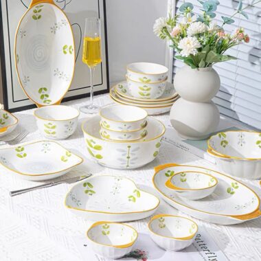 Vintage printed underglaze ceramic crockery dinner sets