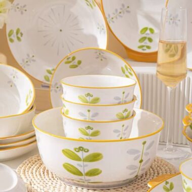 Vintage printed underglaze ceramic crockery dinner sets