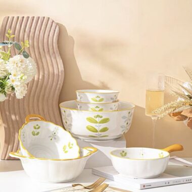 Vintage printed underglaze ceramic crockery dinner sets