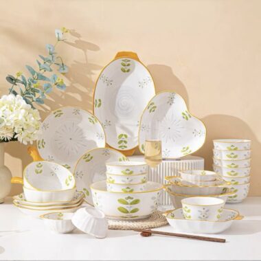 Vintage printed underglaze ceramic crockery dinner sets