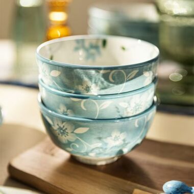 Elegant blue floral ceramic crockery dinner sets for home