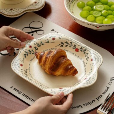 French rattan lace crockery dinner sets for elegant home dining