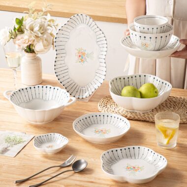 French underglaze luxury ceramic crockery dinner sets