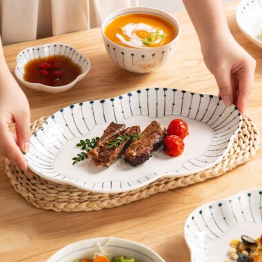 French underglaze luxury ceramic crockery dinner sets