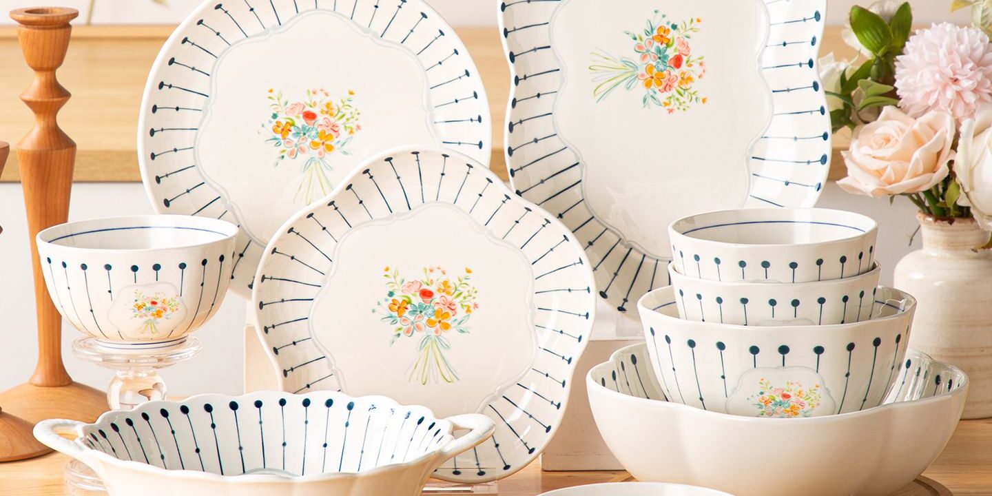 French underglaze luxury ceramic crockery dinner sets
