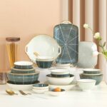 Minimal Japanese ceramic crockery dinner sets for gift use