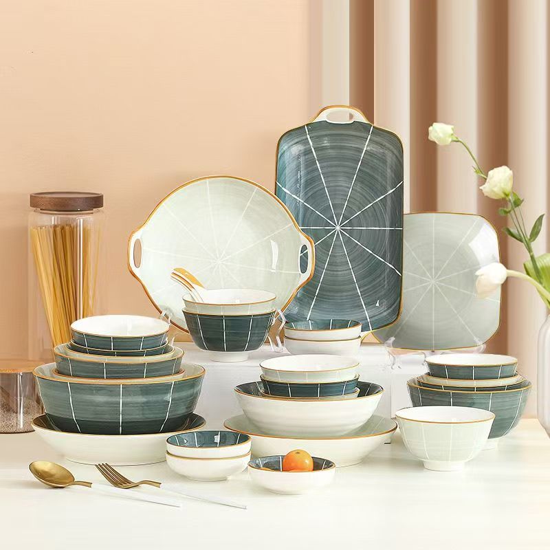 Minimal Japanese ceramic crockery dinner sets for gift use