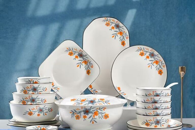 Minimal Floral Crockery Dinner Sets (1) Premium minimal floral ceramic crockery dinner sets for home