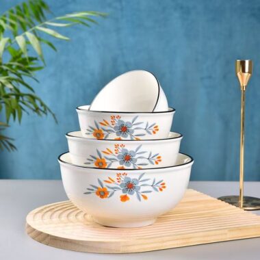 Premium minimal floral ceramic crockery dinner sets for home