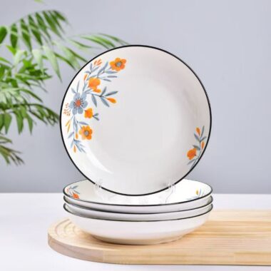 Premium minimal floral ceramic crockery dinner sets for home