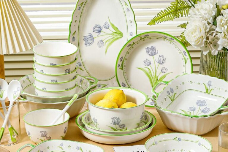 Tulip Floral Crockery Dinner Sets (7) Tulip floral heat resistant ceramic crockery dinner sets