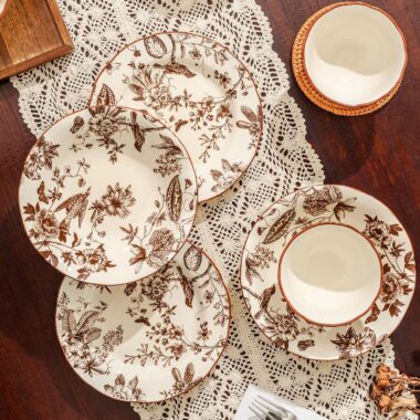 Vintage fresh ceramic crockery dinner sets for home dining
