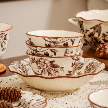 Vintage fresh ceramic crockery dinner sets for home dining